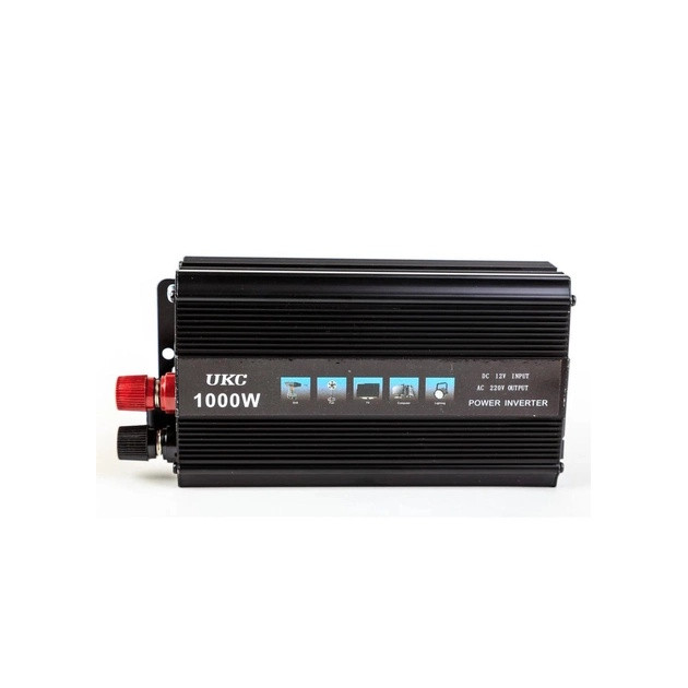 Перетворювач струму power inverter ac/dc автомобільний інвертор 1000w з 12 на 220 ssk-1000, чорний, фото 1
