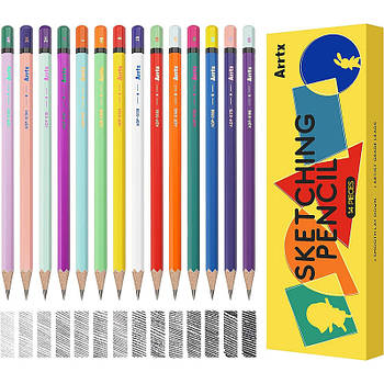 Набір професійних олівців Arrtx для малювання (AOP-0114A), 14 шт