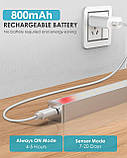 Внутрішні світильники з датчиком руху 2 шт., світлодіодна шафа-світло, що перезаряджається, в будь-якому місці Шафа, фото 8