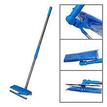 Щітка для вікон скломийка з телескопічною ручкою BH-1104 двостороння повортна з мікрофіброю 110 см