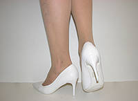 Туфли лодочки женские белые на шпильке размер 37