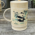 Бамбукова еко чашка з кришкою "Панди" 250мл, натуральний бамбук ручна робота, фото 7
