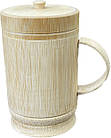 Бамбукова еко чашка з кришкою "Панди" 250мл, натуральний бамбук ручна робота, фото 4
