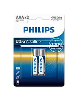 Батарейка LR03/AAA Ultra Alkaline Blister 2шт Philips