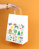 Пакети для дитячих подарунків 260*150*350 Крафт Пакет під подарунки першокласникам, фото 2