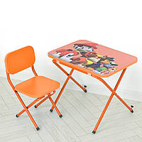 Детский СТОЛ-Парта со стульчиком "Щенячий патруль" оранжевый для мальчика и девочки