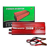 Автомобільний інвертор перетворювач струму 2000 W 12 V / 220 V з датчиками роботи та портом USB UN-2000, фото 3