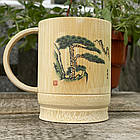 Бамбукова еко кружка кухоль"Японська сосна" 350мл 10х8см, натуральний бамбук ручна робота, фото 5