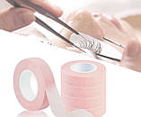 Клейка стрічка (скотч) під очі для нарощування та корекції вій, (1,2см.) Паперова рожева S, фото 7