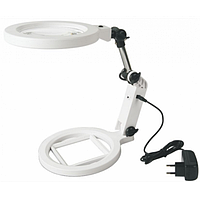 MG3B-108C , Лупа настільна складна LED підсвітка, 2X 108мм + 5X 22мм