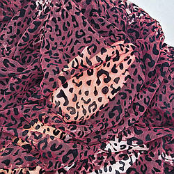 Сітка стрейч з флоком (ягуар) / колір БОРДОВИЙ / ціна вказана за 0,5 метра сітки