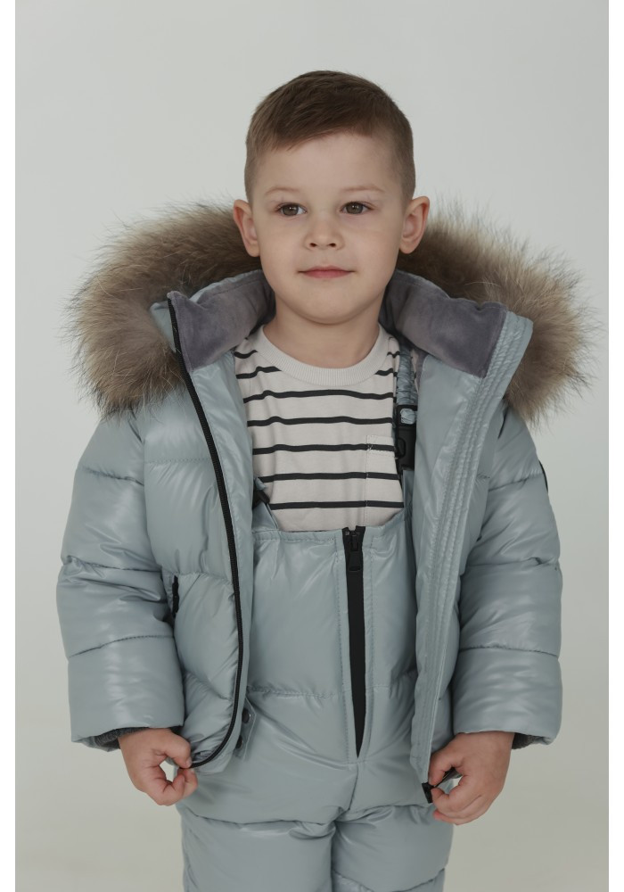 Детский зимний комбинезон Glamour kids серо голубой - фото 1 - id-p1909636950