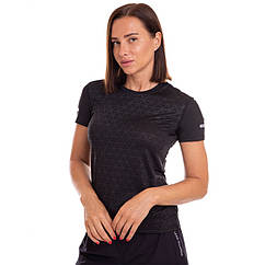 Футболка жіноча спортивна для фітнесу Zelart Sport Team 7306 розмір S (155-160 см) Black