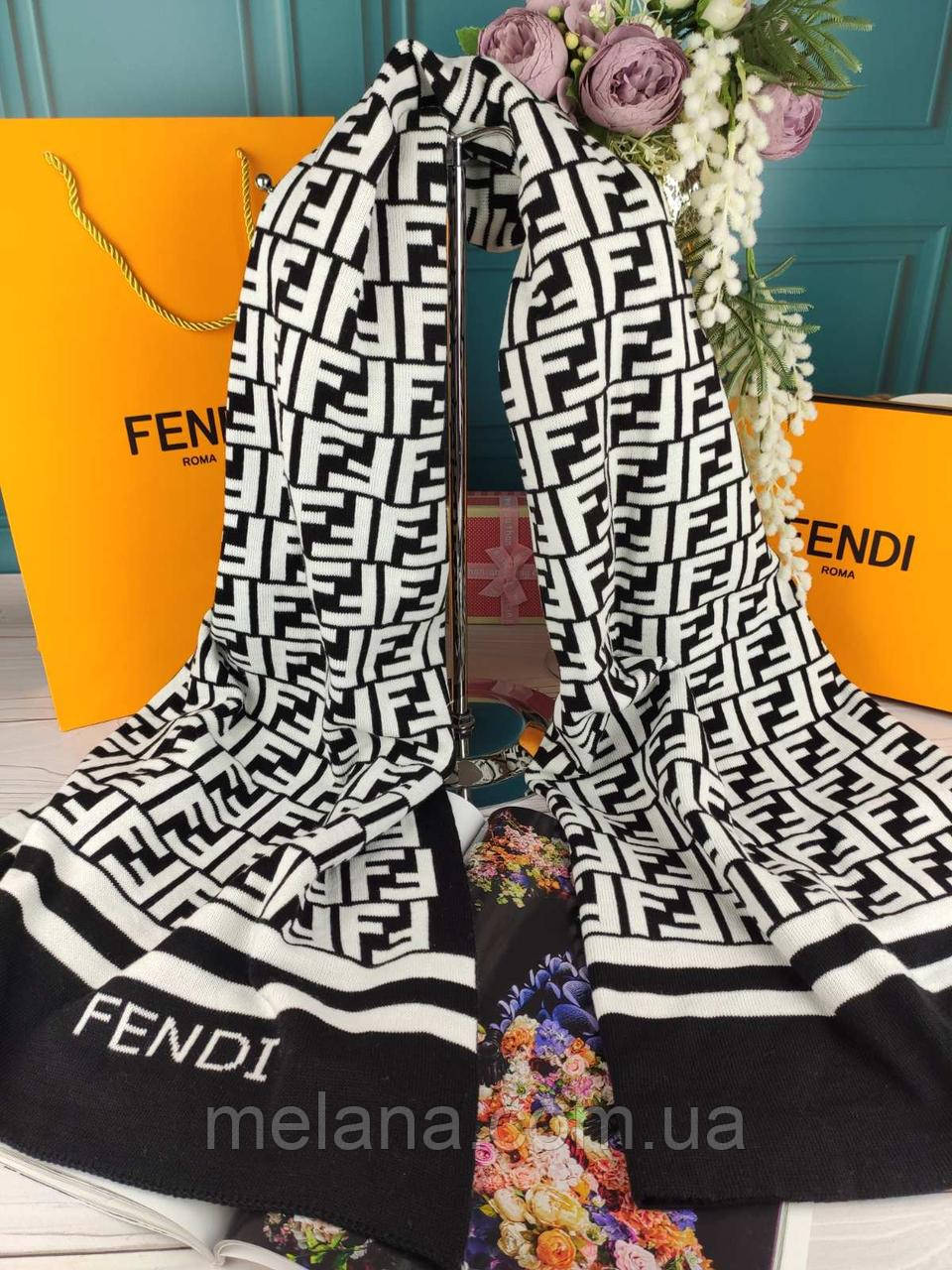 Теплий шарф палантин хустка Fendi Фенді Туреччина