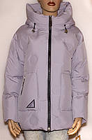 Куртка на зиму жіноча з каптуром 46,48,50,52,54,56 Лиловый, виберіть розмір