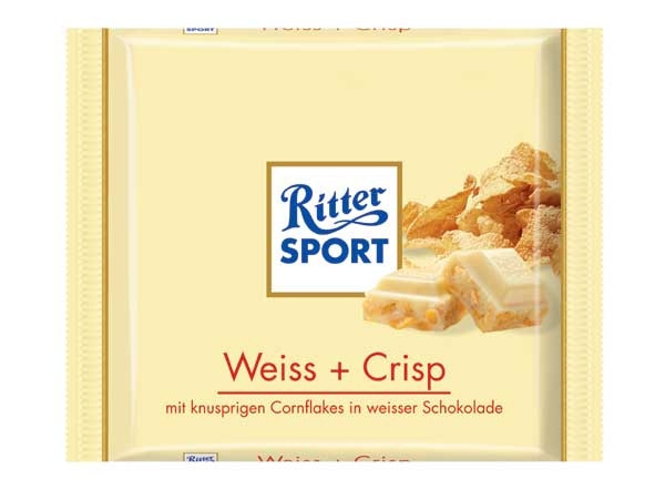 Шоколад Ritter Sport Weiss + Crisp (Риттер Спорт с кукурузными хлопья), 100 г - фото 1 - id-p332452990