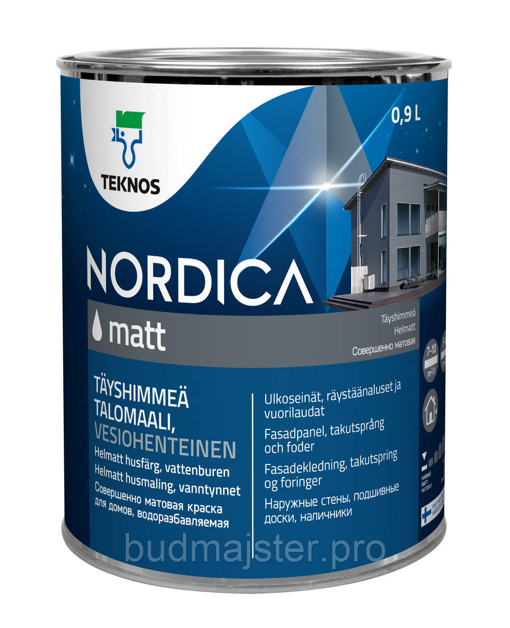 Фарба TEKNOS NORDICA MATT для дерев’яних поверхонь, 0.9 л. Б3
