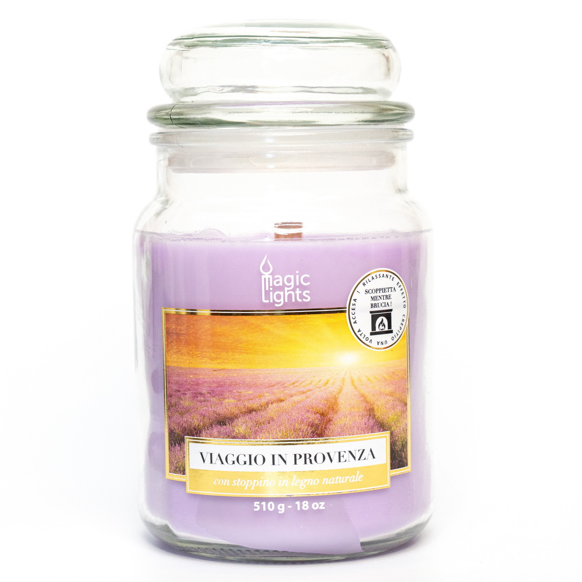 Ароматична свічка Magic Lights, аромат Лаванда, 510 гр, фіолетова арт. 90070, фото 1