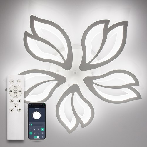 Світильник стельовий світлодіодний Luminaria ASTRA 100W 5F APP 9230 Лм WHITE 220V IP20 з пультом ДК 624х80 мм