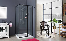 Скляна душова кабіна AVKO Glass RDR13B, 90х90х190 Black, фото 6