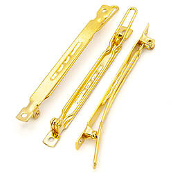 Основа для шпильки автомат прямокутна з двома отворами 60х5 мм Золото 10 шт.