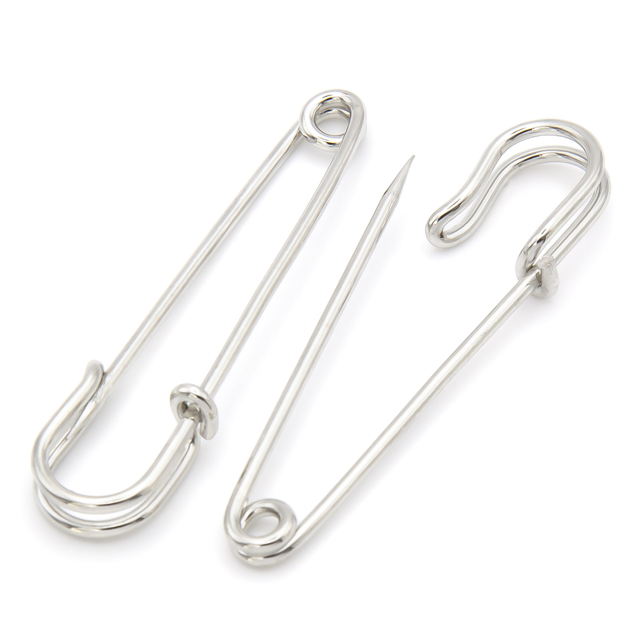 Шпилька основа для брошки 50х15 мм Платина 10 шт., фото 1