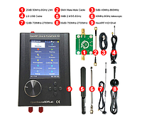 HackRF One Portapack H2 Mayhem SDR Максимальний комплект Радіостанція з 6 антенами 1МГц 6ГГц