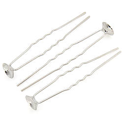 Шпилька з основою для декору 5 шт. 66 мм платформа 10 мм Платина