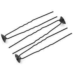 Шпилька з основою для декору 5 шт. 66 мм платформа 10 мм Чорний