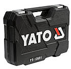 Набір інструментів для авто з ключами в пластиковому кейсі для ремонту та монтажу 82 ел. YATO YT-12691, фото 2