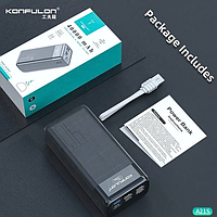 Мощный Повербанк KONFULON A21S на 40000 mAh с быстрой зарядкой 22.5W QC 3.0/PD 20W портативный