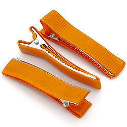Шпилька Крокодил з репсовою стрічкою 5 шт. 50х10 мм Помаранчевий