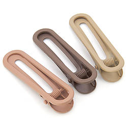 Шпилька для волосся Soft-touch метал 3 шт. 60х16 мм Коричневий