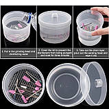 Бокс для стерилізації, контейнер для замочування та дезінфекції насадок (фрез) для манікюру, фото 2
