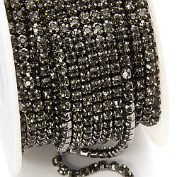 Стразовий ланцюг ss6 (2 мм) 1 м Swampy nickel