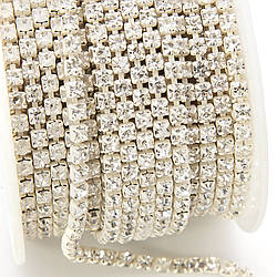 Стразовий ланцюг ss10 (2,8 мм) 1 м Crystal white