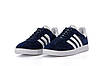 Кросівки чоловічі Adidas Gazelle Blue White (сині з білим) Адідас Газель Замшеві кеди В'єтнам Унісекс, фото 3
