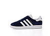 Кросівки чоловічі Adidas Gazelle Blue White (сині з білим) Адідас Газель Замшеві кеди В'єтнам Унісекс, фото 6
