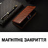 Чохол для IPhone 15 Plus книжка з НАТУРАЛЬНОЇ ШКІРИ із підставкою візитницею протиударний магнітний "LUXOR", фото 6