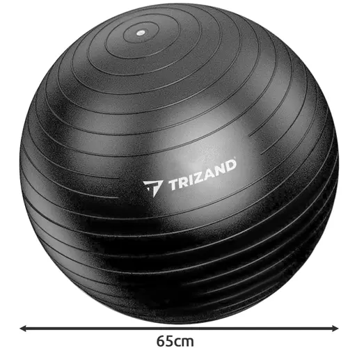 Мяч для фитнеса, фитбол Trizand 19182 65 см с насосом Черный - фото 2 - id-p1909699988