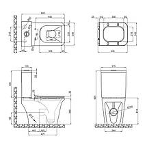 Унітаз Qtap Kalao підлоговий Rimless з сидінням Slim Duroplast/ Soft-close, фото 5