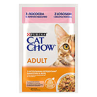 Cat Chow Adult С лососем и зеленой фасолью в желе для кошек 85 гр
