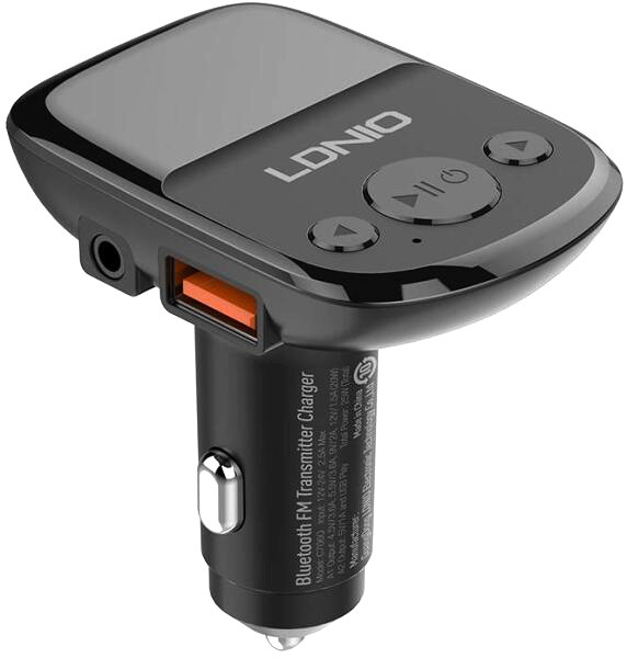 FM модулятор трансмітер блютуз LDNIO C706Q Bluetooth адаптер зарядний пристрій 2 USB Чорний