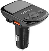FM модулятор трансмітер блютуз LDNIO C706Q Bluetooth адаптер зарядний пристрій 2 USB Чорний