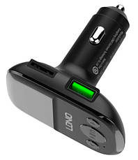 FM модулятор трансмітер блютуз LDNIO C706Q Bluetooth адаптер зарядний пристрій 2 USB Чорний, фото 2