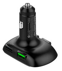 FM модулятор трансмітер блютуз LDNIO C706Q Bluetooth адаптер зарядний пристрій 2 USB Чорний, фото 4