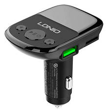 FM модулятор трансмітер блютуз LDNIO C706Q Bluetooth адаптер зарядний пристрій 2 USB Чорний, фото 3