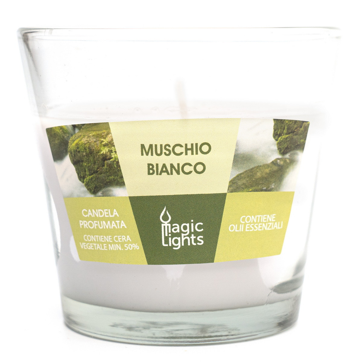 Ароматична свічка Magic Lights, аромат Мускус, 140 гр, 8x9 см, біла арт. 90033, фото 1
