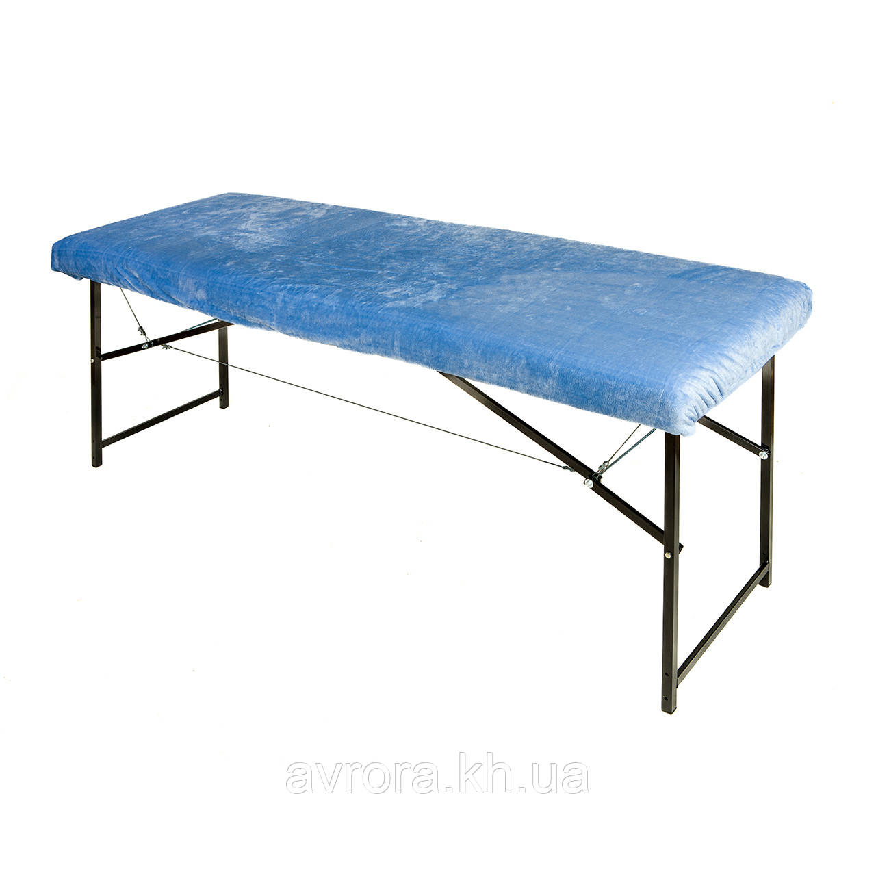 Чохол махровий на кушетку, масажний стіл, багаторазовий. Небесно блакитний, фото 1