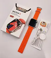 Смарт часы GT9 Ultra 49 mm smart watch беспроводная зарядка В стиле Apple watch 8 series orange